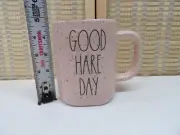 New Rae Dunn Blush Pink "Good Hare Day" Speckled Easter Mug