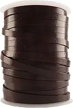 esnado Leather Cord Flat, Leather Strap, 5 metres, Width 7 mm, Thickness 1.5 mm, Colour: Brown, for Crafts, Jewellery Making, LARP Equipment, Vegetable-Tanned