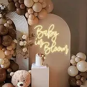 Baby in Bloom Neon Light,Customized Baby in Bloom Neon Sign,Baby Shower Backdrop Sign,Oh Baby sign,Baby Shower Welcome Sign,Nursery Wall Art USB Size:20inch