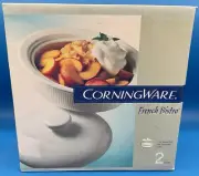CORNINGWARE French Bistro 1 QT Round Dish With Lid 1999 VINTAGE NEW Free Ship!