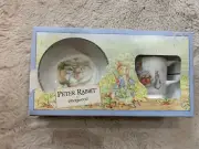 1991 Wedgwood Peter Rabbit Mug Cup Bowl 2-Pc SET Box Beatrix Potter 3 bunnies