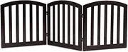 Costway Configurable Folding Free Standing Wood Pet Dog Safety Fence (Brown（3-Panel）)