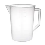 Laboratory Clear White 3000mL PP Plastic Graduated Measuring Cup Handled Beaker