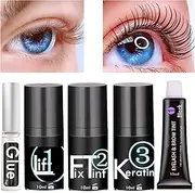 Black Lash Lift Kit, 5 Minute Eyelash Perm With Black D-Y-E 8 Week Lash Lifting and T-INT Look (Black- 2 In 1 Kit)