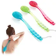 Shower Body Brush with with Soft and Stiff Bristles Massage Back Scrubber for Wet Dry Bath