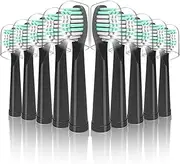 Compatible with Rtauys M5 Electric Toothbrush Replacement Brush Heads,for Rtauys M5 Electric Toothbrush,10 Pack (Black, Medium)