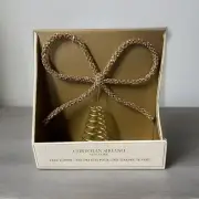 NEW Christian Siriano 2024 Holiday Gold Rhinestone Bow Christmas Tree Topper