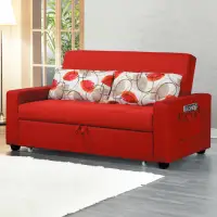 在飛比找Yahoo奇摩購物中心優惠-AS DESIGN雅司家具-蘿拉紅色布沙發床-180x89x