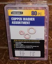 STOREHOUSE 80pc Copper Washer Assortment w/Storage Case #67526