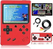 Handheld Game Console, Portable Retro Video Game Console with 500 Classical FC Games, 3-Inch Screen, 1020mAh Rechargeable Battery Support for Connecting TV and Two People to Play Together (Red)