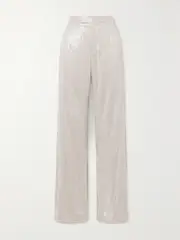 [Brunello Cucinelli] Brunello Cucinelli - Sequined Crepe Wide-leg Pants - Light gray - IT44 IT 44 Gray