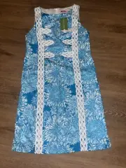 Lilly Pulitzer Blue Mirabelle Shift Lion In The Sun Ariel Short Dress Size 2