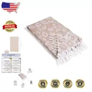 Turkish Bath Towel with Reversible Leopard Print - Perfect for Travel & Leisure