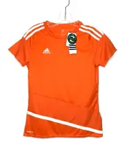 Adidas Regista 16 Short Sleeve Soccer Top Women’s S Orange 3 Stripes Climacool