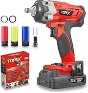 TOPEX 2IN1 20V Cordless Impact Wrench Driver 1/2" 1500mAh Li Battery W/Sockets (Two Bateries)