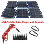 30W 12V Solar Flexible Folding Solar Panel Blanket Generator Camping Power Bank
