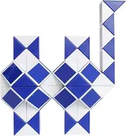 Mipartebo Magic Snake Cube Twist Puzzles 72 Wedges Brain Teaser Toys White and Blue