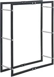 vidaXL Rectangular Steel Firewood Rack - Ideal Storage for Firewood and Log Burners - 80x25x100 cm - Black