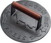 Bellemain Cast Iron Grill Press Heavy-duty Bacon Press Wood Handle 8.5"