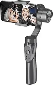 3-Axis Handheld Gimbal Phone Stabilizer Built-in Battery with Tripod Stand Sports Camera Adapter Plate Compat with Phones Compat Black One Size