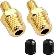 Mandark Car Air Inflator Adapter, 2PCS Brass 1/4" NPT (M) to Standard Valve (M) Vehicle Tire Inflator Connector, Portable Valve Adapter for Air Compressor/Pump, Air Hose, Air Chuck