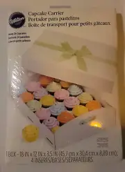 Wilton Cupcake Carrier/Tray Foldable 24 Cupcake Capactiy White 1/Pkg -W50729