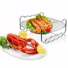 Practical Grill Basket Double Layer Needle Outdoor Oven Pins Rack Skewers