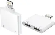 Iphone Headphone Dongle(2pack)Dual Lightning Splitter 2in1 Charger AUX Cable Adaptador Para Apple MFI Certified Audio Charge Jack Adapter Music Converter for 14 13 12 11 Pro Max Mini X Xr 7 8plus Ipad