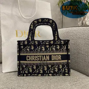 Butk二手之家DIOR 迪奧 Book Tote mini托特包 老花 刺繡 手提包 購物袋 手拎包S5475