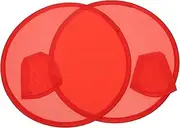 GARVALON 2pcs Handmade Folding Hand Fans Portable Mini Fans Sturdy and Handheld Round for Summer Use