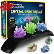 Crystal Growing Kit - 3 Vibrant Crystals, Display Stand & Real Gemstones