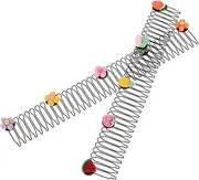 [FOMIYES] Pack of 2 Invisible Hair Clips, Cute Hair Accessories for Children, Hair Enhancement, Charming Fixing Comb, Decorative Hair Comb for Girls, Back Head Hair Clips