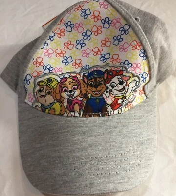 Nickelodeon Youth Kids Girls Grey Adjustable Hat Paw Patrol Crew In The Front