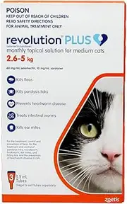 Revolution Plush Flea and Worm Treatment for Cat Medium Cat 2.5-5 kg (Pack of 3)