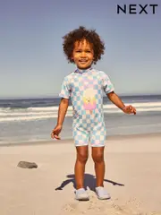 Blue Ice-Cream Zip Back Sunsafe Swimsuit (3mths-7yrs) (AJ6914) | $33 - $37