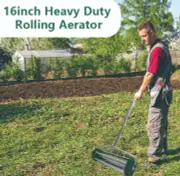 NEW Rolling Garden Lawn Aerator Roller Home Grass W/ Steel Handle