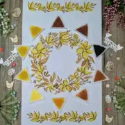 Bead embroidery.Diagram.Bead cross stitch kit.NPR-46 Easter towel.