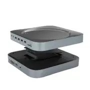 Mac Mini Dock With Hard Drive Enclosure, 12 in 1 Docking Station for M2, M1 With HDMI, VGA, SSD, HDD, USB 3.0/2.0, Compatible With Mac Studio