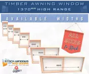 1370h Timber Awning Dbl Glazed Window Width range 450-1810 In STOCK Sydney