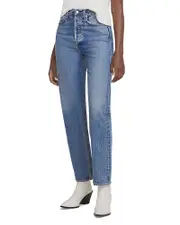 Agolde 90's Pinch Waist High Rise Straight Leg Jeans in Navigate