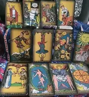 Smoostart Holographic Rider-Waite Tarot & Guidebook. w/Pouch, Stones, Bracelets
