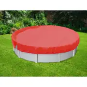 E&K Above Ground Pool Cover Round Winter Tarp Cover for Home Swimming Pool Red