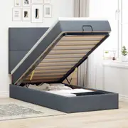 vidaXL Ottoman Bed with Mattresses Dark Grey Queen Velvet