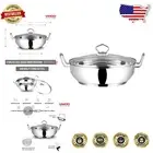 Versatile Stainless Steel Kadhai with Tempered Glass Lid – Induction Ready Wok
