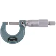 Mitutoyo 103-177 Outside Micrometer, Baked-enamel Finish, Ratchet Stop, 0-1" Ran
