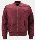 New Varsity Letterman Starter Bomber Style All Solid Maroon Satin Jacket @XS-7XL