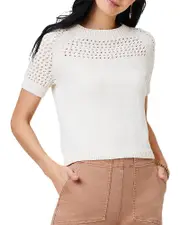 Nic+Zoe Crochet Trim Sweater