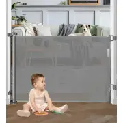 Baby Gates, Retractable Baby Safety Gate 34" x 55" ABS Retractable Mesh for Door