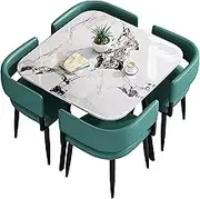Modern Square/Round Dining Table Set for 4 5 Piece Furniture with 4 Chairs for Small Spaces