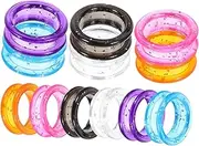 Healeved 12Pcs Silicone Finger Rings for Hair Cutting Pet Grooming Scissors Versatile Barber Tool Accessories and Colors